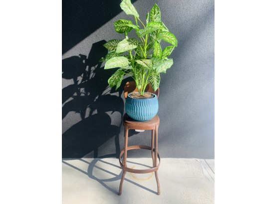 Petite Metal Work Shop Stool Or Industrial Plant Stand