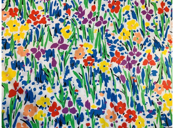 Vintage Flowered Screen Print Fabric By Leon Rosenblatt Textiles LTD (5 Yards!)