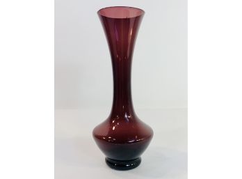Mid Century Modern Purple Glass Vase (Japan)