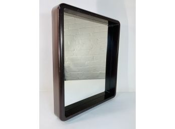 1980s Brown Plastic Mirror