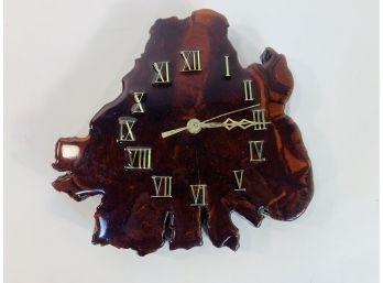 Vintage Working Wood Slab Wall Clock