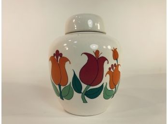 Vintage Ceramic Orange Flower Vase (Japan)