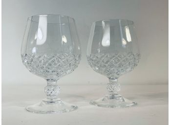 Pair Of Crystal Cut Snifters