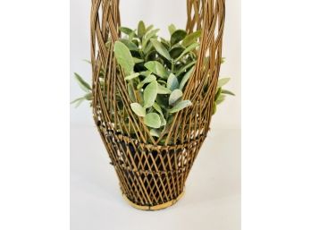 Vintage Hanging Basket With Faux Plant