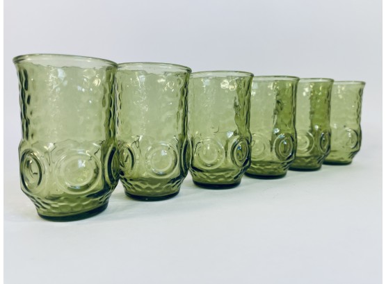 Mid Century Green Petite Juice Glasses