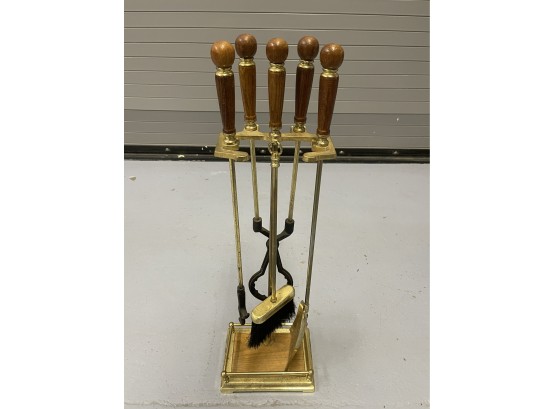 Vintage Brass / Brass Plated Fire Place Tools