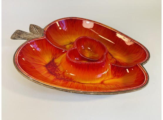 Vintage Treasure Craft Drip Glaze Chip & Dip Platter