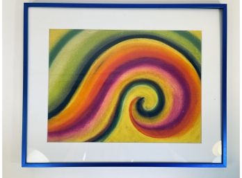 Original Framed Rainbow Swirl Art