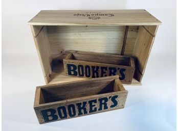 Lot Of 3 Wood Wine And Liquor Boxes