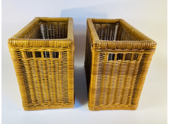 Vintage Wicker Baskets Set Of 2