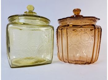 Vintage Pastel Glass Canisters
