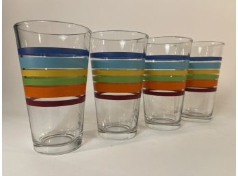Rainbow Striped Fiesta Pint Glasses