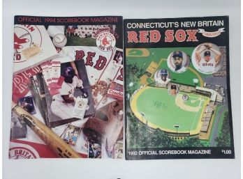 Two (2) New Britain Red Sox Magazines With Miscellaneous Autographs (1992, 1994)