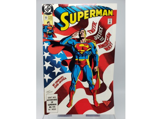 Superman 53, Iconic Flag Cover, Dc Comics 1991