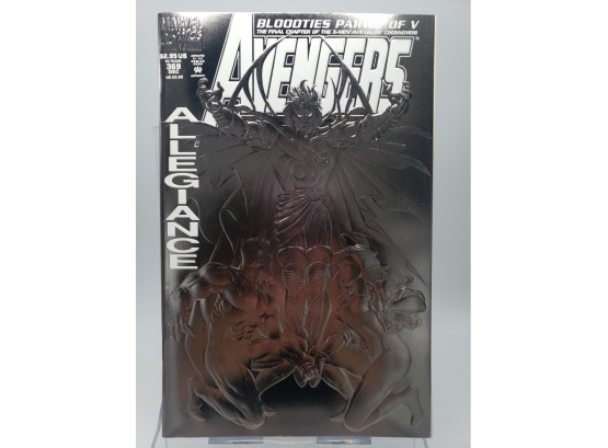 The AVENGERS #369 Marvel Comic Book - 1993 ALLEGIANCE Silver Foil Cover.