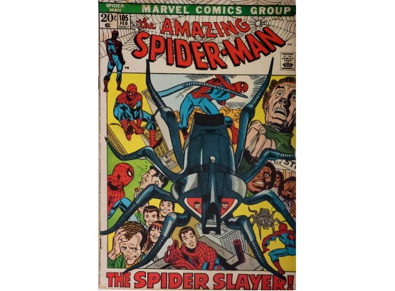 AMAZING SPIDER-MAN #105 MARVEL COMICS, 1972 SPIDER-SLAYER APPEARANCE
