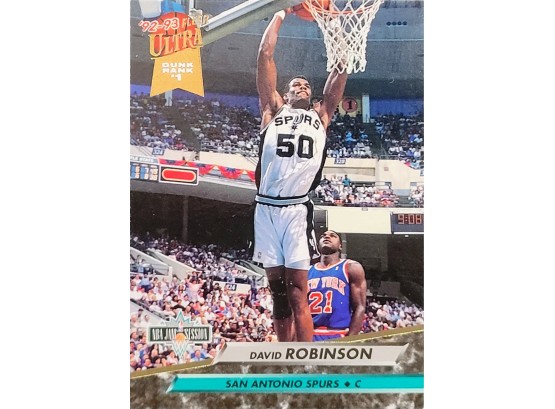 1992-93 Fleer Ultra #201 David Robinson Spurs Dunk Rank Basketball Card