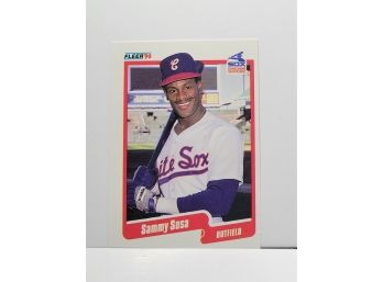 Sammy Sosa 1990 Fleer Rookie Card #548 Chicago White Sox