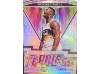 2020 Panini Prizm Silver Fearless ZIon Williamson Silver Parallel Pelicans #7