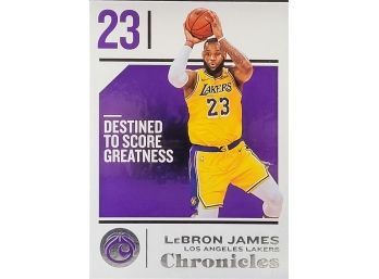 LEBRON JAMES DESTINED TO SCORE GREATNESS CARD LAKERS 2018-19 PANINI CHRONICLES