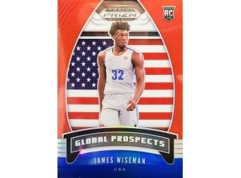 James Wiseman 2020-21 Panini Prizm Draft Picks Global Prospects Red White Blue  Rookie Card # 97