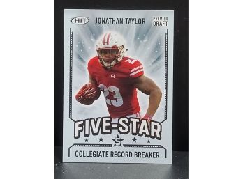 JONATHAN TAYLOR 2020 Sage Hit Five-Star # 40 SILVER PARALLEL Rookie Card RC Football Wisconsin Badgers Indiana