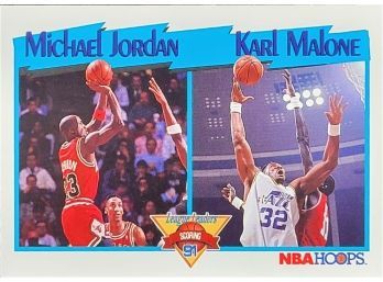 1991-92 HOOPS MICHAEL JORDAN NBA LEAGUE LEADERS SCORING #306  BASKETBALL CARD