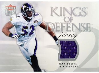 2006 Fleer Ultra - RAY LEWIS GAME USED JERSEY RELIC - Ravens