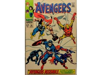 Avengers #58 1968-Vision Origin. Age Of Ultron / Nice Copy Vf Published By Marvel, 1968