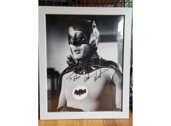 Batman Black And White Signed By Adam West 16x20