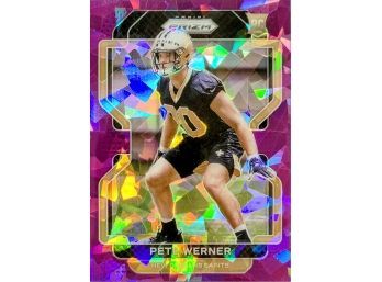 2021 Prizm Pete Werner Rookie Purple Cracked Ice Prizm /225 Saints