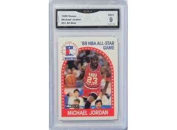1989-90 Hoops #21 Michael Jordan GMA 9 Graded Basketball Card All-Star Game