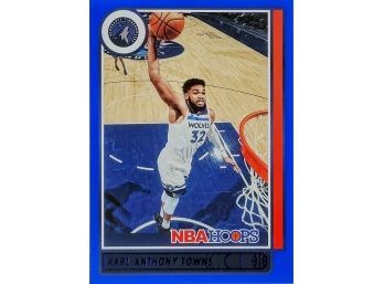 Karl-Anthony Towns 2021-22 NBA Hoops Basketball Blue Parallel Card #141 Wolves