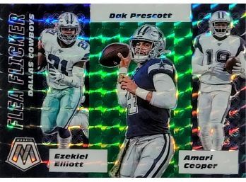 2020 Mosaic Green Flea Flicker Dallas Cowboys Dak Elliott Cooper