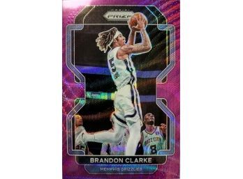 2021-22 Panini Prizm Basketball Brandon Clarke #77 Purple Wave Memphis Grizzlies