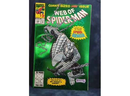 1993 MARVEL COMICS WEB OF SPIDER-MAN #100 / 1ST SPIDER ARMOR GREEN FOIL