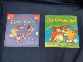 Walt Disney 45rpm Vinyl Records - Lot Of Two