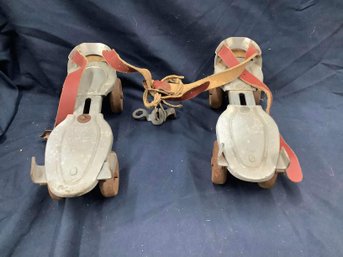 Vintage Roller Skates With Strap And Key