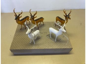 Macy & Co Set Of Glass Deer