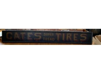 Amazing Vintage Double Sided Wooden Advertising Sign - Gates Super Tread Tires