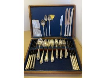 Simeon L & George H Rogers A1 Silverware Set With Holder