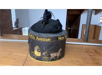 Incredible Vintage Crow Hat With Collectible Hat Boxes