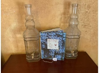From Grape To Glass Book With Two Wine Decanters With Spigots
