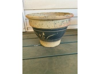 Peach And Black Planter With Design