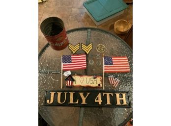July 4th Sign Lot In Red Folgers Can