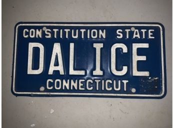 One Connecticut License Plate - DALICE
