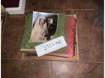 Found Photos With Black And White Wedding Photo, Wood Backed Collage And Many Other Photos