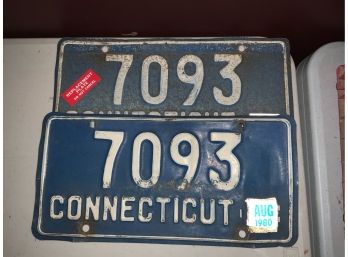 Pair Of Connecticut License Plates - 7093