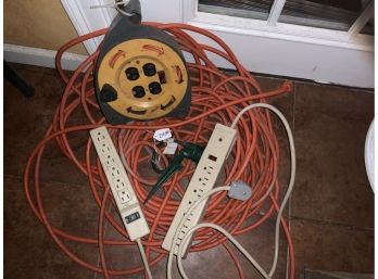 Lot Of Extension Cords And Multi Plugs