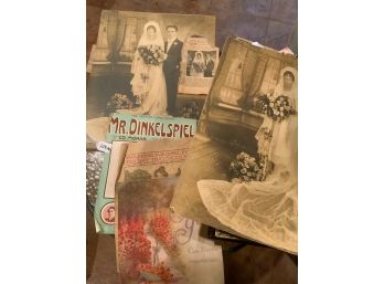 Found Wedding Photograph Lot With Sheet Music